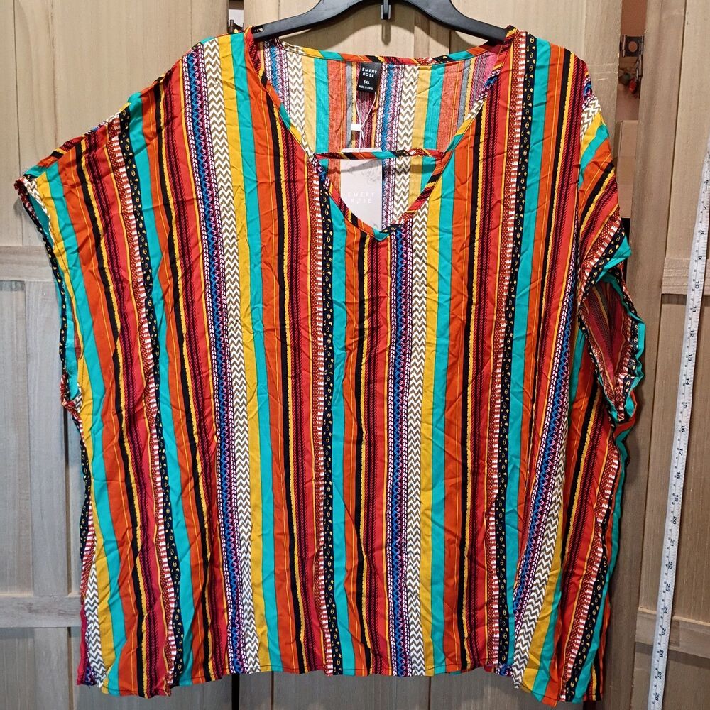 NWT Emery rose 5xl serape striped top New with tags